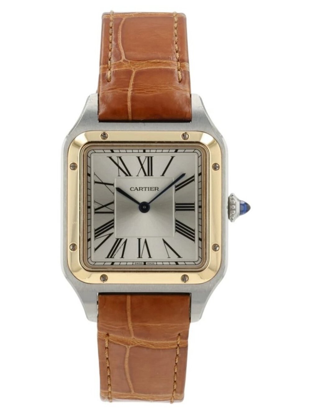 Cartier Santos Dumont Large Silver Dial Steel & 18k Rose Gold 31mm